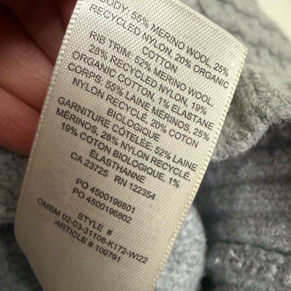 Aritzia Sunday Best Light Gray Preppy Oversized Crewneck Sweater - Size S-L - Picture 9 of 12